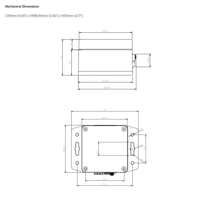 Mechanical dimensions